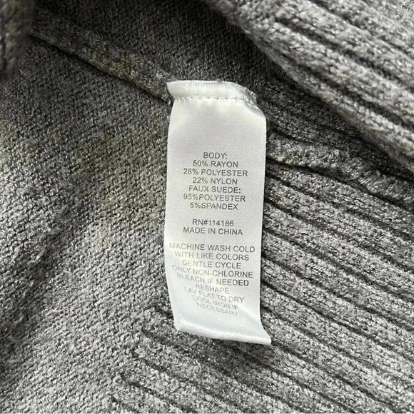 Ellie | Long grey knit zip up cardigan sweater - Picture 8 of 10